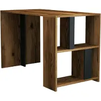 Dmora Schreibtisch Dpican, Mehrzweckschreibtisch, Bürotisch für PC, Eckschreibtisch, 120x60h75 cm, Walnuss und Anthrazit