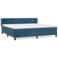 Syfax Boxspringbett mit Matratze Dunkelblau 200x200 cm Samt