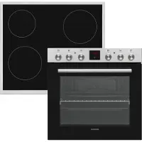 Telefunken Einbauherd-Set | Mit Glaskeramik-Kochfeld | Backofen mit Umluft | Teleskopauszug | 78 Liter | B-HS-75-C-I