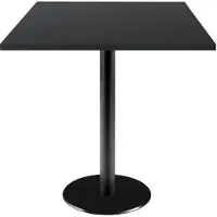 Restootab Tisch 70 x 70 cm – Modell Rom mit Untergestell und schlichtem Schwarz
