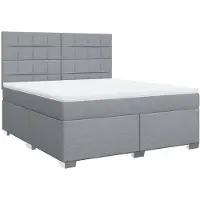 Syfax Boxspringbett mit Matratze Hellgrau 180x200 cm Stoff