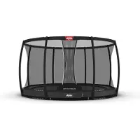 Berg Bodentrampolin Champion InGround 430 + Sicherheitsnetz Deluxe Grau