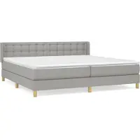 Syfax Boxspringbett mit Matratze Hellgrau 160x200 cm Stoff