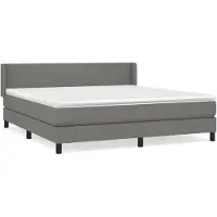 Syfax Boxspringbett mit Matratze Dunkelgrau 180x200 cm Stoff