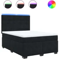 Syfax Boxspringbett mit Matratze Schwarz 160x200 cm Samt