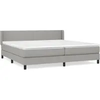 Syfax Boxspringbett mit Matratze Hellgrau 200x200 cm Stoff