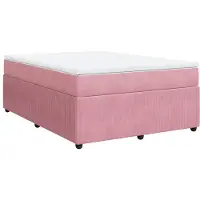 Syfax Boxspringbett mit Matratze Rosa 140x200 cm Samt