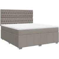 Syfax Boxspringbett mit Matratze Taupe 180x200 cm Stoff