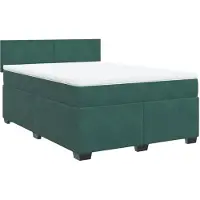 Syfax Boxspringbett mit Matratze Dunkelgrün 160x200 cm Samt