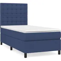 Syfax Boxspringbett mit Matratze Blau 80x200 cm Stoff