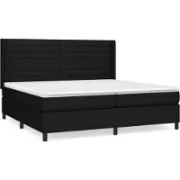 Syfax Boxspringbett mit Matratze Schwarz 200x200 cm Stoff