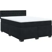 Syfax Boxspringbett mit Matratze Schwarz 140x190 cm Samt