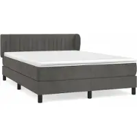 Syfax Boxspringbett mit Matratze Dunkelgrau 140x200 cm Samt