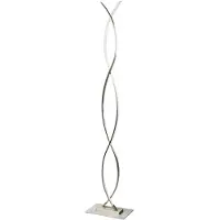 LINDBY LED-Stehlampe Bobi, nickelfarben, Metall, 138 cm hoch