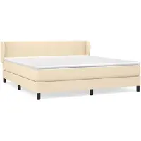 Syfax Boxspringbett mit Matratze Creme 160x200 cm Stoff