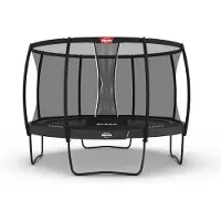 Berg Trampolin Champion Regular 380 + Sicherheitsnetz Deluxe Stahlrahmen Grau