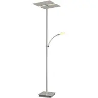 LUCANDE LED Deckenfluter Parthena , dimmbar, alu / grau / zink, für Wohn- / Esszimmer, Metall, Modern, LED Stehlampe