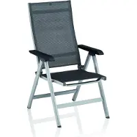 Kettler Basic Plus Premium Multipositionssessel, silber/ Lakritz, Aluminium/Serge Ferrari Textilen