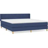 Syfax Boxspringbett mit Matratze Blau 180x200 cm Stoff