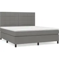 Syfax Boxspringbett mit Matratze Dunkelgrau 160x200 cm Stoff