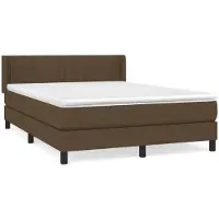 Syfax Boxspringbett mit Matratze Dunkelbraun 140x200 cm Stoff