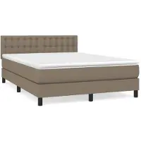 Syfax Boxspringbett mit Matratze Taupe 140x190 cm Stoff