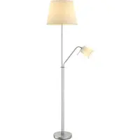 LINDBY Stehleuchte Nantwin, 175 cm, weiß, nickel, Textil