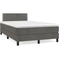 Syfax Boxspringbett mit Matratze Dunkelgrau 120x200 cm Samt