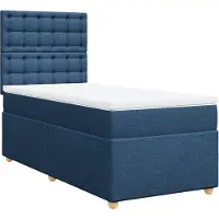 vidaXL Boxspringbett mit Matratze Blau 80x200 cm Stoff