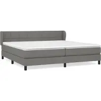 Syfax Boxspringbett mit Matratze Dunkelgrau 200x200 cm Stoff