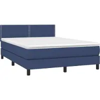 Syfax Boxspringbett mit Matratze Blau 140x200 cm Stoff