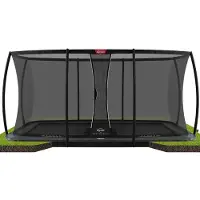 Berg Trampolin Rechteckig 500 cm Ultim Elite FlatGround Grey / grau + Safety Net DLX XL