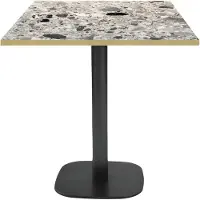 Restootab Tisch 70 x 70 cm – rundes Cepp-Terrazzo-Modell mit Messingkanten
