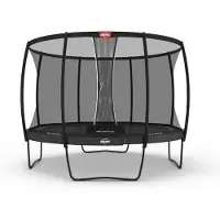 Berg Trampolin rund Elite Regular 430 Grau + Sicherheitsnetz DLX XL Airflow pro