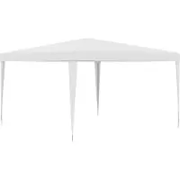 Syfax Gartenpavillon, Partyzelt für Outdoor-Veranstaltungen, UV- & wasserbeständiges PE, robuster Eisenrahmen, 4 x 4 x 2,75 m, Weiß