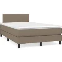 Syfax Boxspringbett mit Matratze Taupe 120x200 cm Stoff