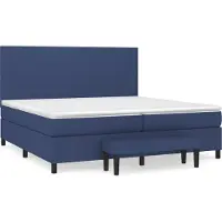 Syfax Boxspringbett mit Matratze Blau 200x200 cm Stoff