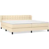 Syfax Boxspringbett mit Matratze Creme 200x200 cm Stoff