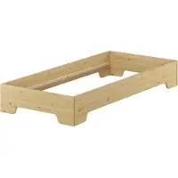 Erst-Holz Jugendbett Gästebett 80x200 Massivholz-Bettgestell Kiefer Zubehör wählbar V-60.56-08Rollrost inkl.