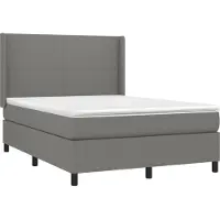Syfax Boxspringbett mit Matratze Dunkelgrau 140x190 cm Stoff
