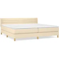 Syfax Boxspringbett mit Matratze Creme 200x200 cm Stoff