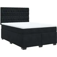 Syfax Boxspringbett mit Matratze Schwarz 140x200 cm Samt