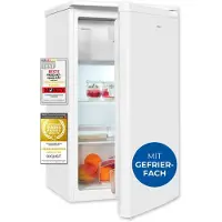 Exquisit Kühlschrank, Kühlschrank mit Gefrierfach, 3-Sterne, 81 Liter, 50 cm Breite, Türanschlag wechselbar, Temperaturregelung, KS5117-3-040E weiss