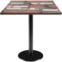 Restootab Tisch 70 x 70 cm – Rom-Holzmodell, rotes Holz