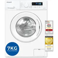 Exquisit Waschmaschine 7kg, Energieeffizienzklasse A, max. 1400 U/Min, Kurz -Mixprogramm, Startzeitvorwahl, 12 Waschprogramme, WA57014-020A weiss