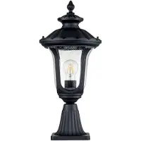 Elstead Lighting Sockelleuchte, Laterne, Alu schwarz, Glas klar, H 51 cm