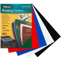 Fellowes Deckblatt Chromolux, Karton, DIN A4, für Draht- und Plastikbindemaschinen, schwarz, 250g, 100 Stück