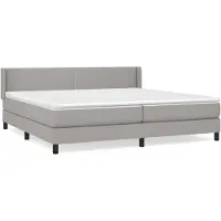 Syfax Boxspringbett mit Matratze Hellgrau 200x200 cm Stoff