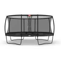 Berg Trampolin oval Grand Elite Regular 520 grau + Safety Net Deluxe Airflow pro