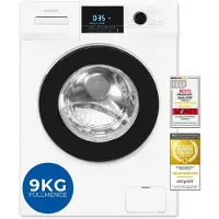 Exquisit Waschmaschine 9kg, Energieeffizienzklasse A, max. 1400 U/Min, Aquastop, Kurzprogramm, Startzeitvorwahl, 16 Waschprogramme, WA59214-340A weiss